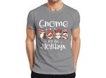 Gnomo Per Le Feste Gnomo Di Natale - Regalo Di Natale Maglietta Da Uomo Di Natale, Grigio, 3XL