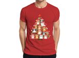 Gatti Albero Di Natale Proprietario Di Gatti - Regalo Di Natale Maglietta Da Uomo, Rosso, Xxl