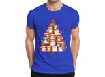 Gatti Albero Di Natale Proprietario Di Gatti - Regalo Di Natale Maglietta Da Uomo, Blu, Xxl