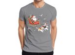 Maglietta Da Uomo Santa Claus Sleigh Cats Kitten - Christmas Gift Christmas, Grigio, M