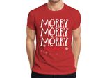 Maglietta Da Uomo Merry Merry Merry Christmas - Regalo Di Natale, Rosso, Xl