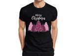 Merry Christmas Albero Di Natale A Scacchi Rosa - Maglietta Da Uomo Regalo Di Natale, Nero, S