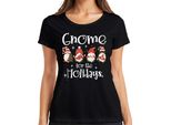 Gnomo Per Le Feste Gnomo Di Natale - Regalo Di Natale Maglietta Da Donna Di Natale, Nero, Xxl