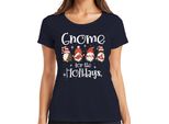 Gnomo Per Le Feste Gnomo Di Natale - Regalo Di Natale Maglietta Da Donna Di Natale, Navy, 3XL