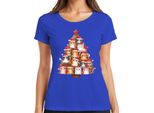 Gatti Albero Di Natale Proprietario Di Gatti - Regalo Di Natale Maglietta Da Donna, Blu, S