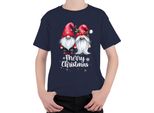 Buon Natale Gnomo Elfi Pixie Coppia - Regalo Di Natale Maglietta Unisex Per Bambini, Navy, 116
