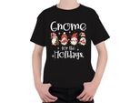 Gnomo Per Le Feste Gnomo Di Natale Gnomo - Natale Regalo Di Natale Maglietta Unisex Per Bambini, Nero, 104