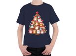 Gatti Albero Di Natale Proprietario Di Gatti - Regalo Di Natale Maglietta Unisex Per Bambini, Marina, 116