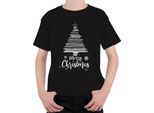 Buon Natale Schizzo Dell'albero Di Natale - Regalo Di Natale Maglietta Unisex Per Bambini, Nero, 116
