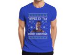 Maglietta Da Uomo Yippee Ey Yay Merry Christmas - Ugly Christmas Sweater Gift, Blu, L