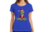 Maglietta Thug Life Grinch Joint Weed Cannabis Weed - Christmas Xmas Ladies, Blu, M