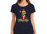 Maglietta Thug Life Grinch Joint Weed Cannabis Weed - Christmas Xmas Ladies, Navy, Xl