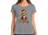 Maglietta Da Donna Thug Life Grinch Joint Weed Cannabis Weed - Christmas Xmas, Grigio, 3XL