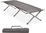 Lettino Da Campeggio Campfeuer Xxl Con Borsa Da Trasporto, Grigio, Portata Fino A 200 Kg, 210 X 82,5 X 45 Cm, Lettino Pieghevole
