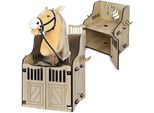 Hoofly Hobby Horse: Supporto Da Parete Per 1 Cavallo - Pratici Accessori Per Cavalli Da Tiro Con Porte, Spazio Per Riporre Gli Oggetti E Ganci