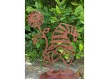 Gnomo Da Giardino Floris In Acciaio Inox, Con Fiore