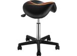Vevor Sgabello A Sella Con Ruote, Portata 181 Kg, Sgabello A Sella Ergonomico, Altezza Regolabile, Finto Cuoio Ispessita, Sgabello A Sella Girevole, Sedia Per Salone, Spa, Clinica, Nero