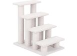 Costway Scale Per Gatti 4 Gradini, Scale Per Cani E Gatti Fino A 25 Kg, Scale Per Animali Piccoli, Scale Per Cani, Albero Dei Giochi, 61X41X60 Cm Bianco