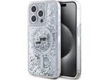 Karl Lagerfeld Klhmp15Llgkcsgh Custodia Rigida Iphone15 Pro 6.1 Trasparente Glitter Liquido Karl&Choupette Testa Magsafe