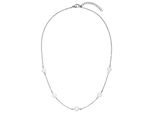 Kette Ohne AnhäNger Jobo "Mit 5 Perlen", Silber (Edelstahlfarben), Halsketten, Damen, Edelstahl, L: 46, Edelstahl 42-46 Cm