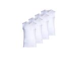 Unterhemd RAGMAN Unterhemd 4er Pack, Herren, Gr. M, N-Gr, weiß, Obermaterial: 100% Baumwolle CO., ärmellos, Unterhemden