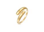 Fingerring Elli "Wickelring Zart Basic 925 Sterling Silber" Gr. 52, Gold, Fingerringe, Damen, 52Mm, Ohne Stein, Silber 925 (Sterlingsilber), 1,6Mm, Fingerring