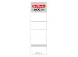 Herlitz 9743105 10X Einsteck-RüCkenschilder Max.File Weiß FüR 8,0 Cm RüCkenbreite