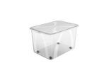 Cassetta 50 L Con Coperchio Lona, Colore:Trasparente