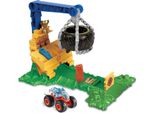 Mattel Hot Wheels Mt Arena Smashers HTP18 - Playset Rhinomite Attack Challenge Con 1 Camioncino E 2 Macchinine