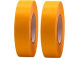 2 Rotoli Di Nastro Adesivo Professionale Oro 50 M X 24 Mm - Nastro Crespo Oro Per Pittori - Nastro Per Mascheratura Per Pittori E Decoratori - Crespo Per Interni Ed Esterni - Crespo Per Pittori - Nastro Adesivo Versatile Per Lavori Di Pittura