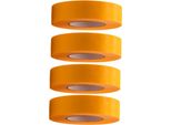 4 Rotoli Di Nastro Adesivo Professionale Oro 50 M X 24 Mm - Nastro Crespo Oro Per Pittori - Nastro Per Mascheratura Per Pittori E Decoratori - Crespo Per Interni Ed Esterni - Crespo Per Pittori - Nastro Adesivo Versatile Per Lavori Di Pittura
