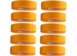 10 Rotoli Di Nastro Adesivo Professionale Oro 50 M X 24 Mm - Nastro Crespo Oro Per Pittori - Nastro Per Mascheratura Per Pittori E Decoratori - Crespo Per Interni Ed Esterni - Crespo Per Pittori - Nastro Adesivo Versatile Per Lavori Di Pittura