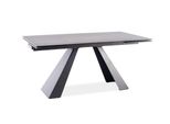 Tavolo Da Pranzo Pieghevole Gedeon 1 - 120X80, Grigio Scuro / Nero Opaco