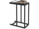 Costway Tavolino A C Per Divano E Letto, Tavolino Da Divano Alto 64 Cm Con Struttura In Metallo, Tavolino Porta Tv Nero