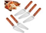 5 X Spatole In Acciaio Inox | Giratutto Con Manico In Legno | Set Sollevatore Per Pizza | 5 Pezzi Di Spatole | Spatola Per Grigliare | Spatola Per Barbecue | Raschietto Da Cucina | Giratutto Per Hamburger