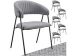 Tectake® Armlehnstuhl, Webstoff, Gepolstert, Schlanke Stahlbeine, 60 X 58 X 85 Cm