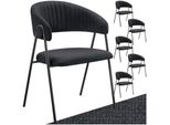 Tectake® Armlehnstuhl, Webstoff, Gepolstert, Schlanke Stahlbeine, 60 X 58 X 85 Cm