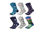 Set Di Calzini Natalizi Brubaker - Calzini Natalizi Divertenti - Calzini Di Cotone Colorati - Set Di Calzini Per Natale - Taglia Unica - 6 Paia