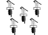 Versatore Per Bottiglie Argento Opaco Con Tappo In Plastica In Set Di 5 Pezzi