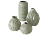 Boltze Vasen Zalina 4er, 9-20 cm, Ø 9-12 cm, grün