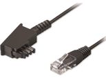 Goobay 51235 Cavo Di Collegamento TAE-F Per Dsl / Vdsl, 10 M, Nero - Spina TAE-F > Spina RJ45 (8P2C)