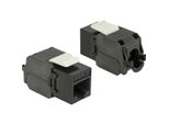 Delock Keystone RJ45 Cat6A Buchse 8P/8C Schwarz Ungeschirmt