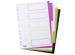 Cartelle Di Plastica Elba Mycolour, Din A4, 5 Parti, Bianche
