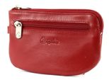 Esquire Pelle Caso Chiave New Silk Key Case With Zip Red Rosso