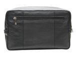 Esquire Pelle Borsa Per Utensili Spa Cosmetic Bag Black Nero