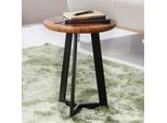 Finebuy Tavolino SV51462 Tavolino In Legno Di Sheesham In Metallo Stile Industriale Sgabello In Vero Legno Soggiorno Tavolo In Legno Tavolo Da Divano Tavolo Con Gambe In Metallo Tavolino
