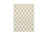 Arazzo Abakuhaus Damask, Simbolo Ornamentale Stampato In Morbido Tessuto Microfibra, Colori Chiari Che Non Sbiadiscono, Lavabile, 110 X 150 Cm, Caffè Chiaro E Bianco.
