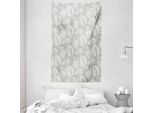 Abakuhaus Arazzo E Copriletto Grigio, Motivi Floreali Paisley In Morbido Tessuto Microfibra Lavabile Senza Scolorimento Stampa Digitale, 140 X 230 Cm, Grigio