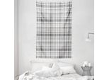 Abakuhaus Arazzo Geometrico E Copriletto, Vertical Line-Platz In Morbido Tessuto Microfibra Lavabile Senza Scolorimento Stampa Digitale, 140 X 230 Cm, Grigio Bianco