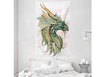 Abakuhaus Arazzo E Copriletto Con Dinosauri, Grunge Celtic In Morbido Tessuto Microfibra Lavabile Senza Scolorimento Stampa Digitale, 140 X 230 Cm, Multicolore